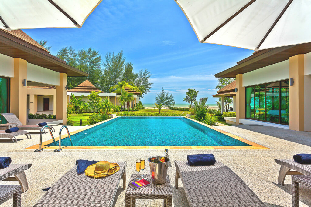 Private pool villa with direct private beach access and sea view on Koh Kho Khao Island, Thailand
